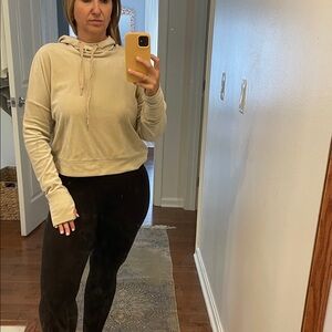 Offline by Aerie Casual Beige Hoodie for Women Velvet